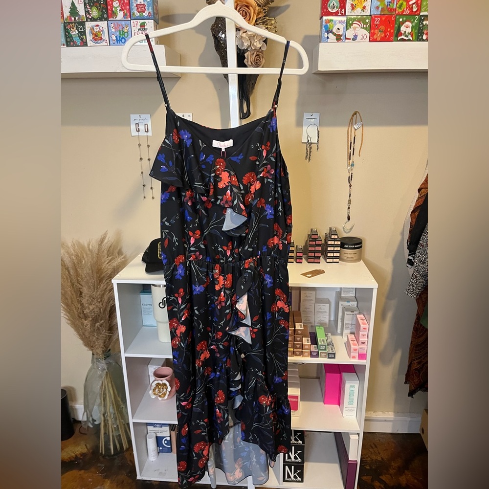 NWT Parker NY Ruffle High Low Floral Dress - Picture 6 of 9